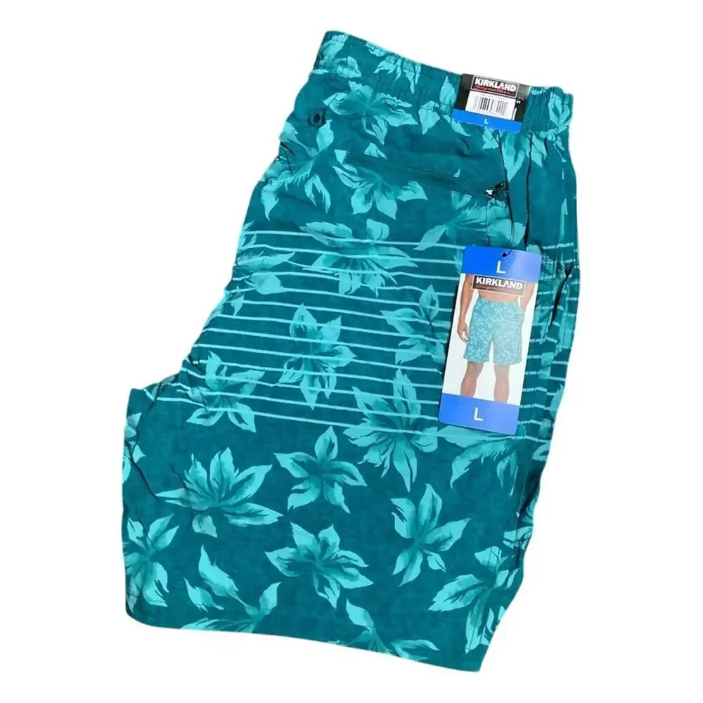 Kirkland Signature Mens Swim Shorts Green Size Large NWT